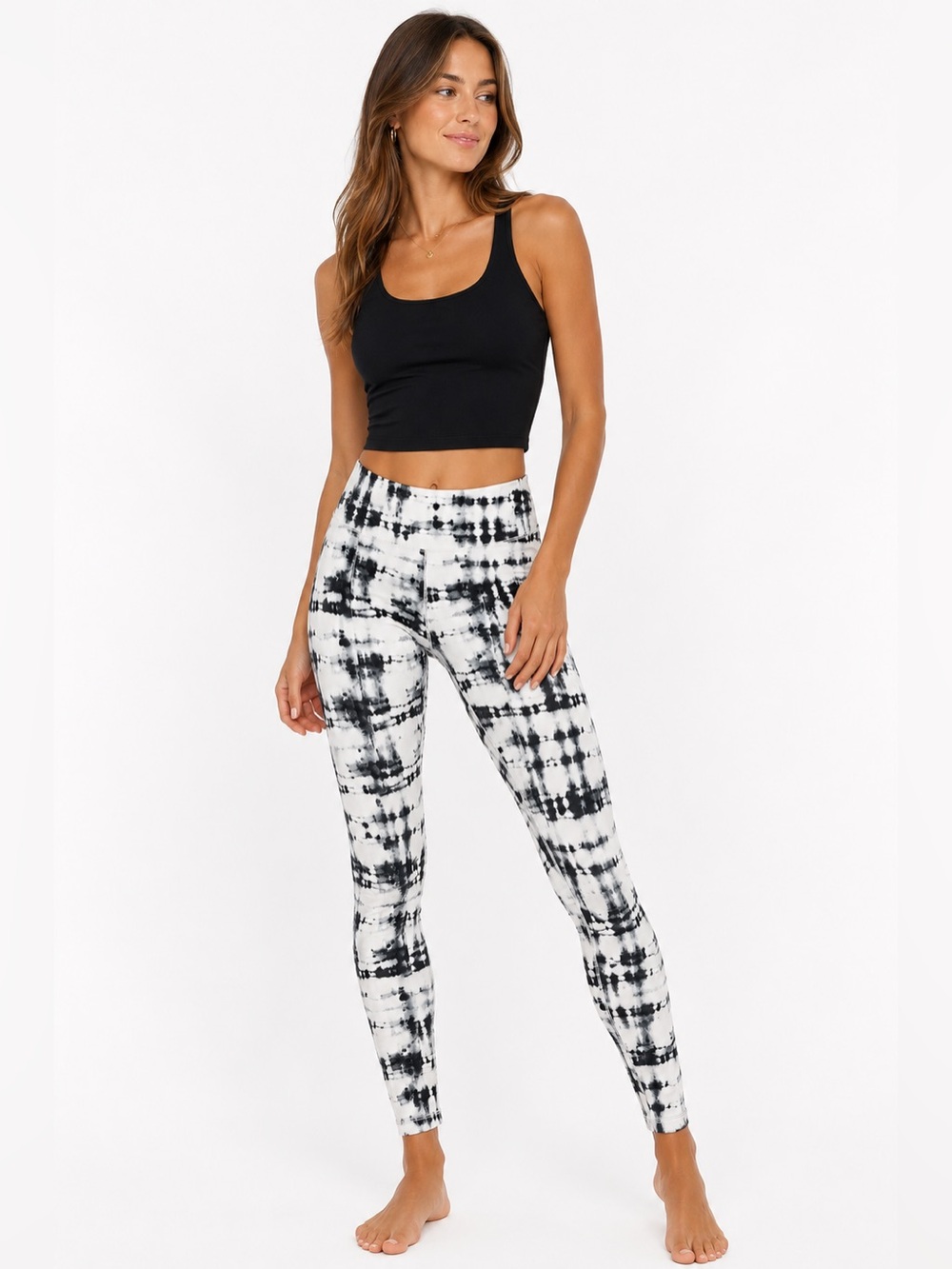 Joe Boxer Black & White Tie Dye Leggings